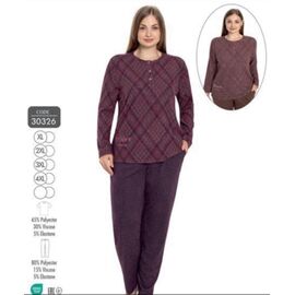Фотография Пижама женская 30326 wine р.XL-4XL "Trikotag" недорого оптом от прямого поставщика