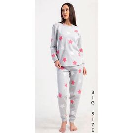 Фотография Пижама тёплая женская T117 l.grey р.XL-4XL "Trikotag" недорого оптом от прямого поставщика