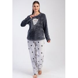 Фотография Пижама тёплая женская T121 grey р.XL-3XL "Trikotag" недорого оптом от прямого поставщика