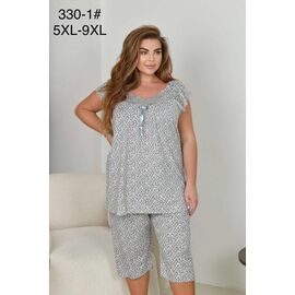 Фотография Пижама женская 330-1 l.grey р.5XL-9XL "Anion" недорого оптом от прямого поставщика