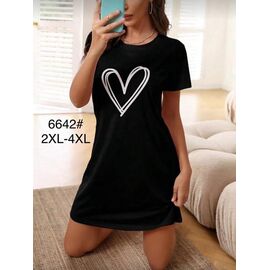 Фотография Ночнушка женская 6642 black р.2XL-4XL "Anion" недорого оптом от прямого поставщика