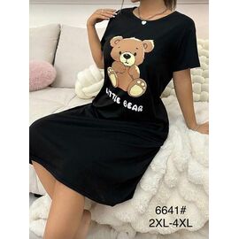 Фотография Ночнушка женская 6641 black р.2XL-4XL "Anion" недорого оптом от прямого поставщика