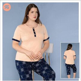 Фотография Пижама лёгкая женская 6877 beige р.2XL-4XL "Trikotag" недорого оптом от прямого поставщика