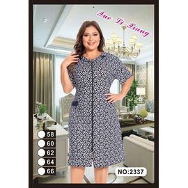 Фотография Халат женский 2337 white-navy р.58-66 "Anion" недорого оптом от прямого поставщика