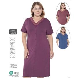 Фотография Ночнушка женская 13575 wine р.2XL-5XL "Trikotag" недорого оптом от прямого поставщика