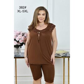 Фотография Пижама лёгкая женская 382 brown р.XL-5XL "Anion" недорого оптом от прямого поставщика
