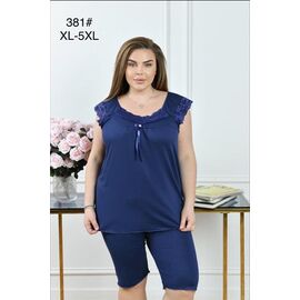 Фотография Пижама лёгкая женская 381 navy р.XL-5XL "Anion" недорого оптом от прямого поставщика