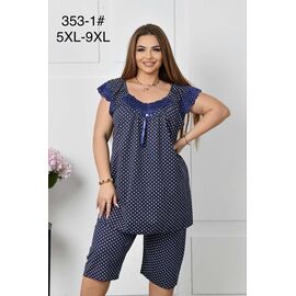Фотография Пижама лёгкая женская 353-1 navy р.5XL-9XL "Anion" недорого оптом от прямого поставщика