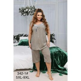 Фотография Пижама лёгкая женская 342-1 beige р.5XL-9XL "Anion" недорого оптом от прямого поставщика