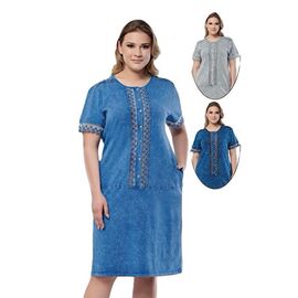 Фотография Платье летнее женское 7526 l.blue р.XL-5XL "Trikotag" недорого оптом от прямого поставщика