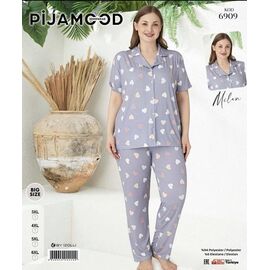 Фотография Пижама лёгкая женская 6909 l.grey р.3XL-6XL "Trikotag" недорого оптом от прямого поставщика