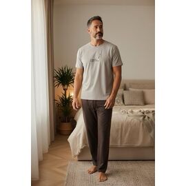 Фотография Пижама мужская 601110 l.grey-brown р.S-2XL "Trikotag" недорого оптом от прямого поставщика