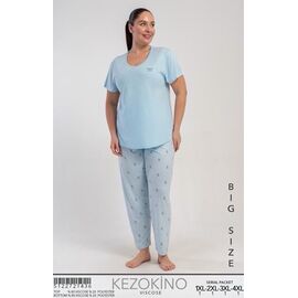 Фотография Пижама лёгкая женская T713 l.blue р.XL-4XL "Trikotag" недорого оптом от прямого поставщика