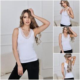 Фотография Майка женская 3008 white р.S-2XL "Trikotag" недорого оптом от прямого поставщика
