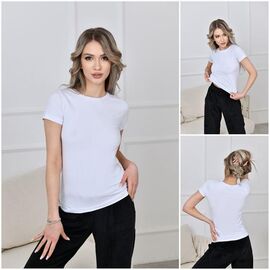 Фотография Футболка женская 3046 white р.S-2XL "Trikotag" недорого оптом от прямого поставщика