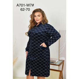 Фотография Халат женский A701-W7 navy р.62-70 "Anion" недорого оптом от прямого поставщика