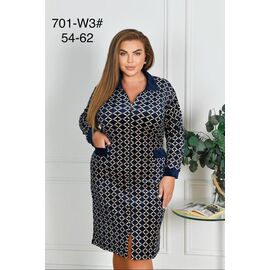 Фотография Халат женский 701-W3 navy-beige р.54-62 "Anion" недорого оптом от прямого поставщика