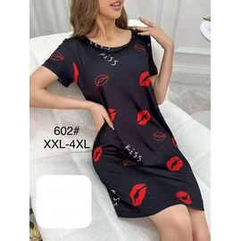 Фотография Ночнушка женская 602 black р.2XL-4XL "Anion" недорого оптом от прямого поставщика