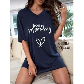 Фотография Ночнушка женская 6638 navy р.2XL-4XL "Anion" недорого оптом от прямого поставщика