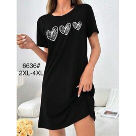 Фотография Ночнушка женская 6636 black р.2XL-4XL "Anion" недорого оптом от прямого поставщика