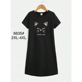 Фотография Ночнушка женская 6635 black р.2XL-4XL "Anion" недорого оптом от прямого поставщика