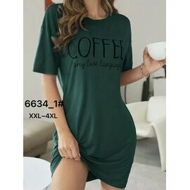 Фотография Ночнушка женская 6634-1 green р.2XL-4XL "Anion" недорого оптом от прямого поставщика