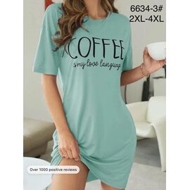 Фотография Ночнушка женская 6634-3 l.blue р.2XL-4XL "Anion" недорого оптом от прямого поставщика