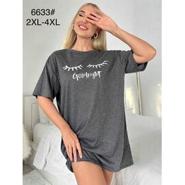 Фотография Ночнушка женская 6633 grey р.2XL-4XL "Anion" недорого оптом от прямого поставщика