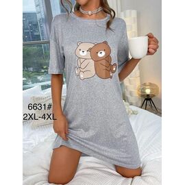 Фотография Ночнушка женская 6631 l.grey р.2XL-4XL "Anion" недорого оптом от прямого поставщика
