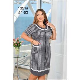 Фотография Халат женский 1321 white-black р.54-62 "Anion" недорого оптом от прямого поставщика