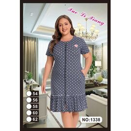 Фотография Халат женский 1338 white-navy р.54-62 "Anion" недорого оптом от прямого поставщика