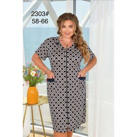 Фотография Халат женский 2303 navy-beige р.58-66 "Anion" недорого оптом от прямого поставщика
