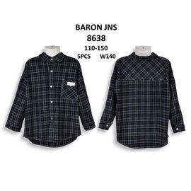 Сорочка підліткова 8638 black р.110-150 "Baron Jeans" недорого оптом від прямого постачальника