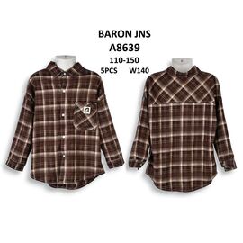 Сорочка підліткова A8639 brown р.110-150 "Baron Jeans" недорого оптом від прямого постачальника