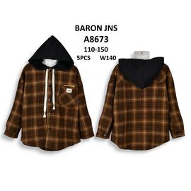 Сорочка підліткова A8673 brown р.130-150 "Baron Jeans" недорого оптом від прямого постачальника