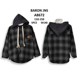 Сорочка підліткова A8672 black р.130-150 "Baron Jeans" недорого оптом від прямого постачальника