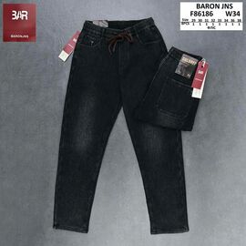 Джинси чоловічі F86186 black р.29-38 "Baron Jeans" недорого оптом від прямого постачальника