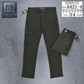 Штани чоловічі утеплені 8421-4 khaki р.30-38 "Baron Jeans" недорого оптом від прямого постачальника