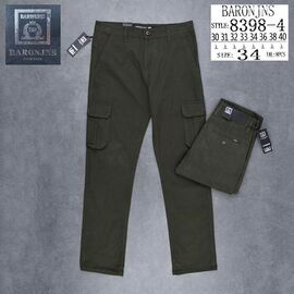 Штани чоловічі утеплені 8398-4 khaki р.30-40 "Baron Jeans" недорого оптом від прямого постачальника