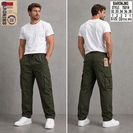 Штани чоловічі утеплені 7501-3 khaki р.32-38 "Baron Jeans" недорого оптом від прямого постачальника