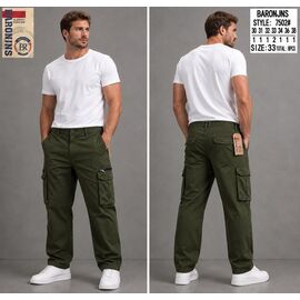 Штани чоловічі утеплені 7502-3 khaki р.32-38 "Baron Jeans" недорого оптом від прямого постачальника