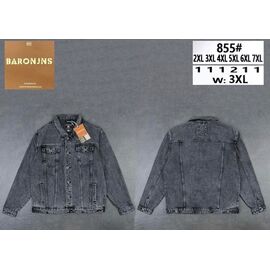 Куртка чоловіча 855 grey р.2XL-7XL "Baron Jeans" недорого оптом від прямого постачальника