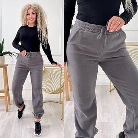 Фотография Штаны спортивные женские тёплые 9056 grey р.42-52 "LINDA" недорого оптом от прямого поставщика