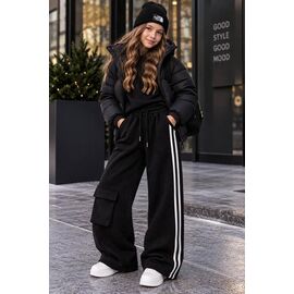 Фотография Штаны детские спортивные зимние на девочку C03 black р.130-170 "Delfinka" недорого оптом от прямого поставщика