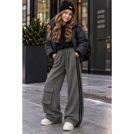 Фотография Штаны детские спортивные зимние на девочку C03 grey р.130-170 "Delfinka" недорого оптом от прямого поставщика
