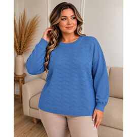 Фотография Свитер женский 25518 blue р.52-56 "Elena&Vika" недорого оптом от прямого поставщика