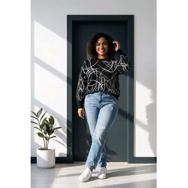 Светр жіночий 25504 black р.48-52 "Kosta" недорого оптом від прямого постачальника