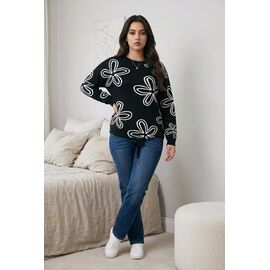 Светр жіночий 25507 black р.48-52 "Kosta" недорого оптом від прямого постачальника