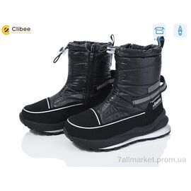 Дутики дитячі утеплені Зима TJ1013P-1 black (8 пар р.32-37) "Clibee" недорого оптом від прямого постачальника