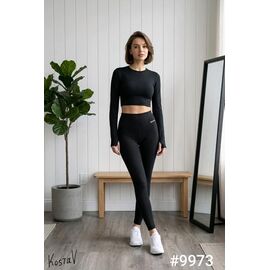 Лосини жіночі теплі 9973 black р.S-XL "Kosta" недорого оптом від прямого постачальника
